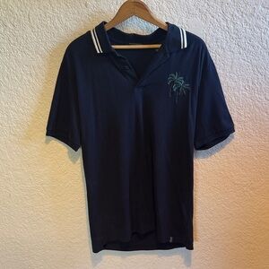 Scotch & Soda Navy Polo with Palm Tree Embroidery